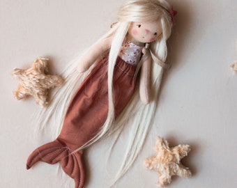 Mermaid tail sewing pattern PDF - video tutorial - Waldorf doll clothes