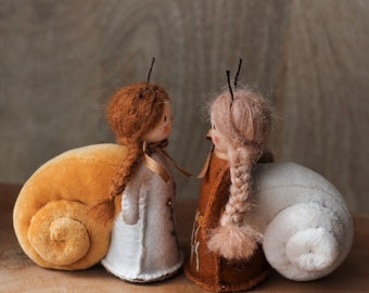 Waldorf Doll Sewing Pattern PDF + Video Tutorial - Snail - Cloth doll - Stuffed animal toy - Handmade gift idea - DIY gift - Lilalune