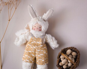 Overalls sewing pattern PDF + video tutorial - Waldorf doll clothes