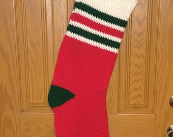 Handmade Extra Large Jumbo Crocheted Christmas Stocking – Oversized 32-inch