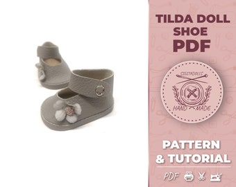 Simple Doll Shoe Pattern - Easy sewing shoe Pattern - Shoes for Dolls Pattern pdf - Pattern shoe - Tilda Doll shoe PDF tutorial with pattern