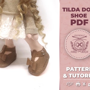 Easy Doll Shoe Pattern - Easy sewing shoe Pattern - Shoes for Dolls Pattern pdf - Doll Sandals - Tilda Doll shoe PDF tutorial with pattern