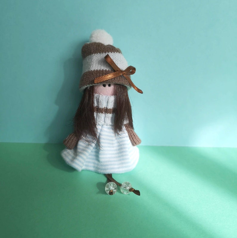 rag doll cloth doll personalized brooch cute tilda doll brooch custom jewelry soft doll sigitadolls Miniature doll brooch tiny doll