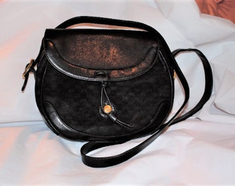 Authentic Reduced GUCCI Vintage On Sale Micro GG Pattern Leather Flap Shoulder Bag Purse 001 256 1094 Black Next Day Free Shipping