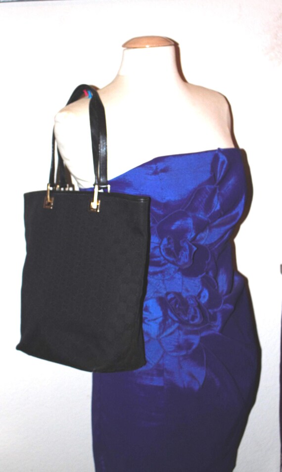 Authentic Reduced GUCCI GG Pattern Canvas Tote Ba… - image 2