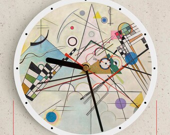 Vasily Kandinsky Several Circles Wall Clock Fine Art Clock Black Wooden Frame CL-VKA-02