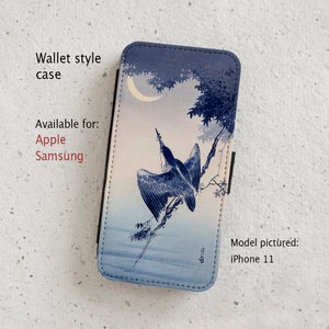 Funda para iPhone (todos los modelos actuales) - Ilustración japonesa en xilografía - Martín pescador - Funda tipo cartera - Samsung Galaxy S20 - S23