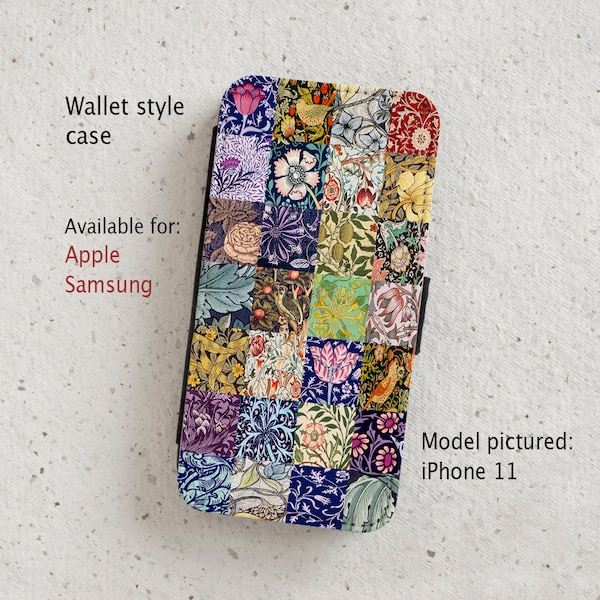 iPhone Case - William Morris - Floral - Patchwork - Mobile - Wallet flip case - SamsungGalaxy S20 - S23 PLUS