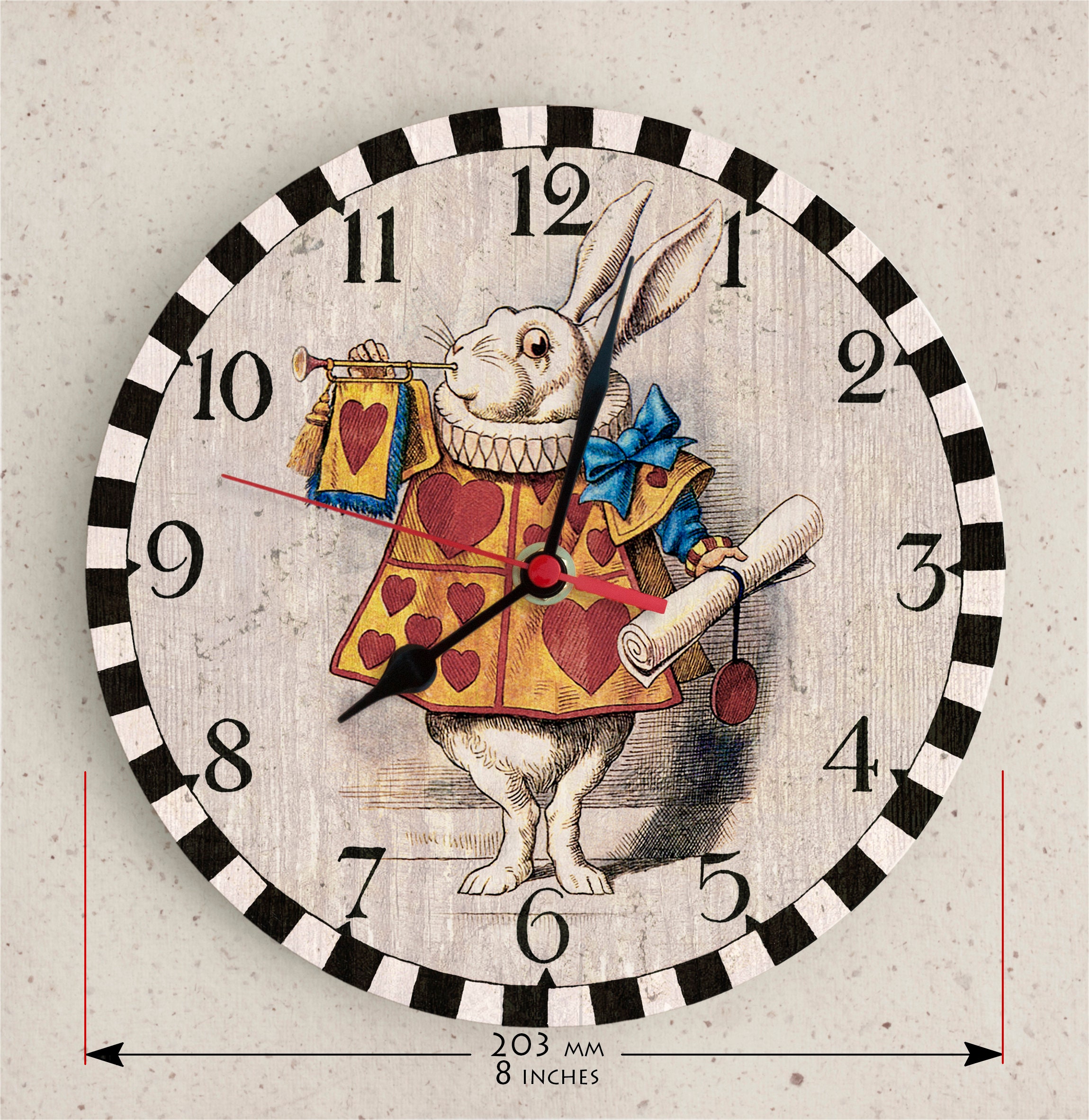 Quartz Wall Clock - White Rabbit - Alice in Wonderland - Etsy