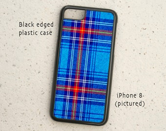 Phone Cover - Blue Tartan - iPhone, Samsung Galaxy, & more - Illustration - Cover - Mobile Phone