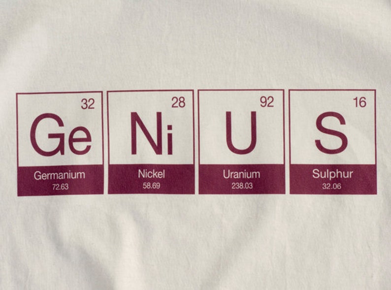 Genius Science Elements Kids T Shirt - Genius - Science - Element - Child - Periodic Table - Etsy