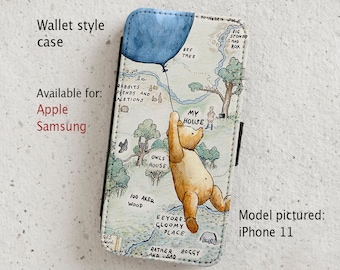 iPhone Case (all current models) - Winnie the Pooh - Wallet flip case -  Samsung Galaxy models S20 - S23onwards