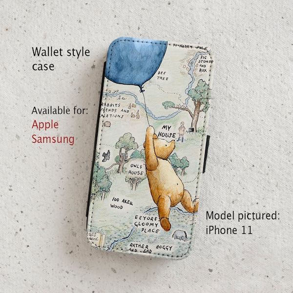 iPhone Case (all current models) - Winnie the Pooh - Wallet flip case -  Samsung Galaxy models S20 - S23onwards