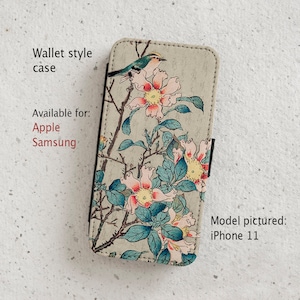 Funda para iPhone (todos los modelos actuales) - Japonesa - Pájaro - Goldcrest - Vintage - Funda tipo cartera - Samsung Galaxy S20 - S23