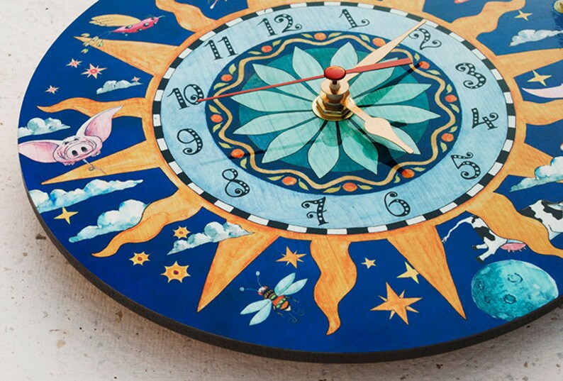 Quartz Wall Clock Sun Clock Etsy UK