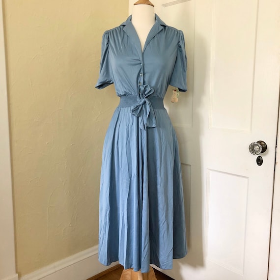 New Old Stock Jody T of California Blue Polyester