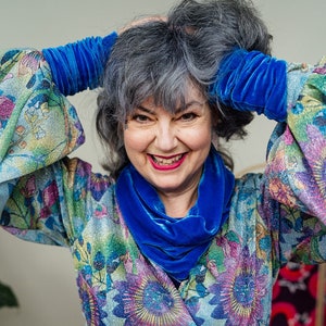 Velvet Cowl in Cornflower Blue image 1