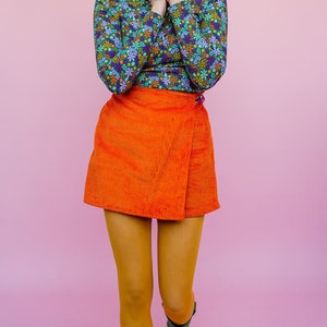 Skort in Orange Cord image 1