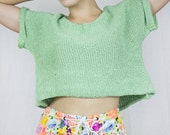 SALE - Neon Corset Shorts in Multicoloured Floral Stretch Denim by Get Crooked