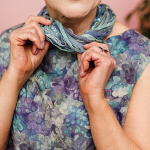Silk Yarn Necklace in Aqua & Denim 3