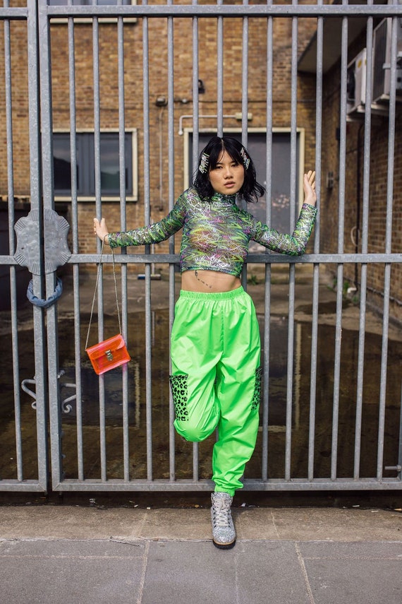 neon green cargo pants