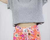 SALE - Neon Corset Shorts in Orange Stretch Denim by Get Crooked