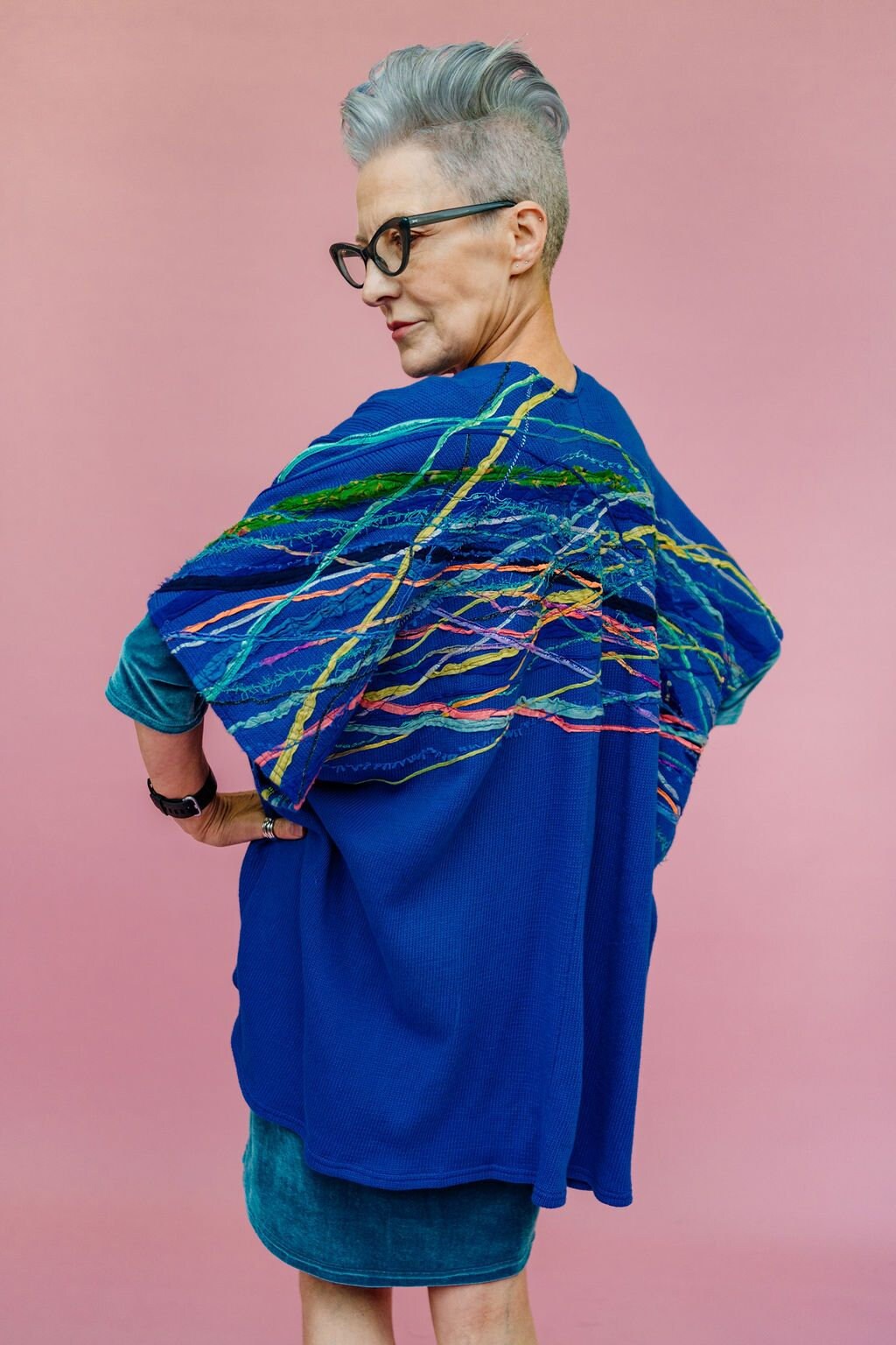 Image of Cotton Knit Embellished Kimono