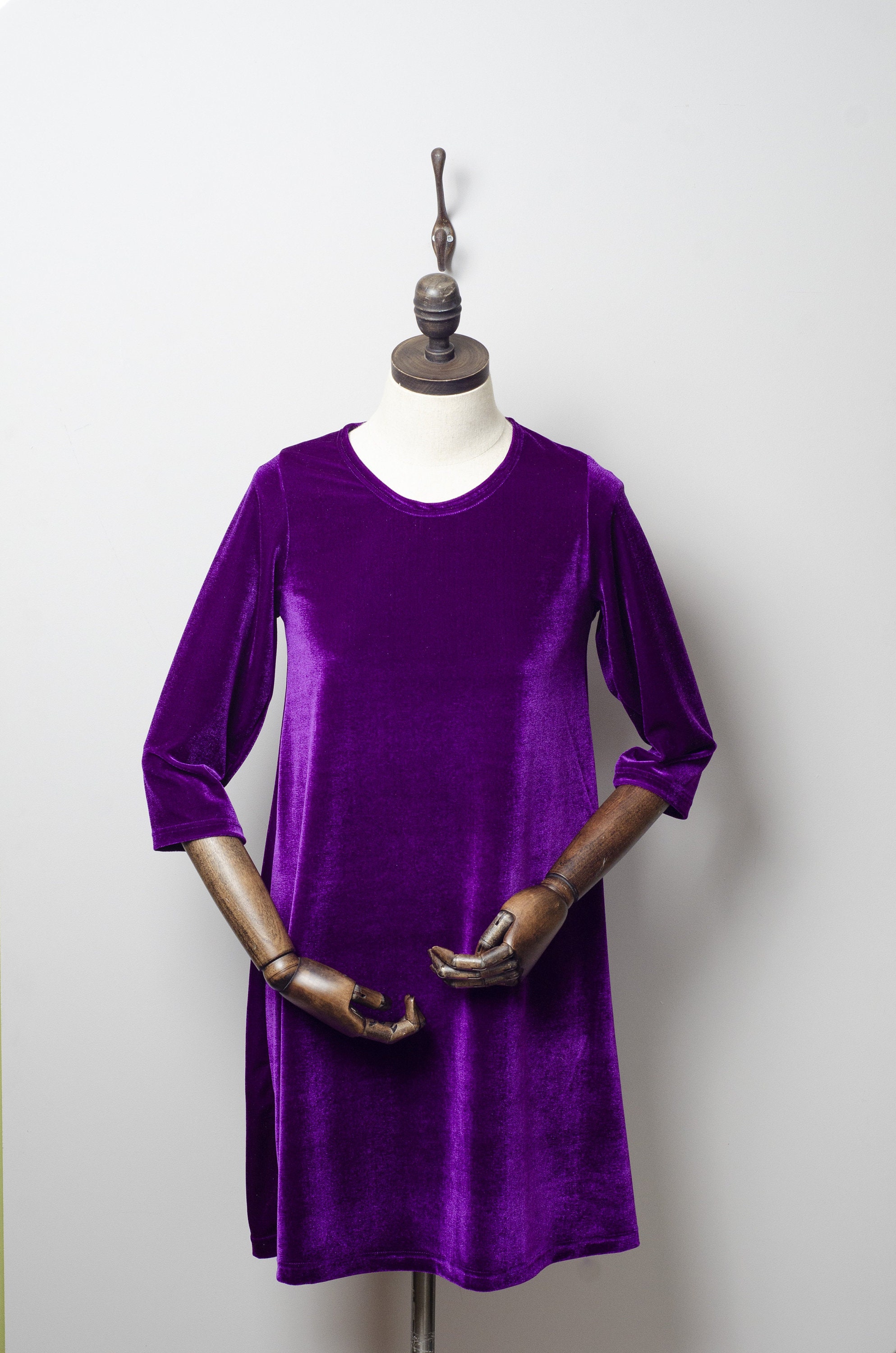 Image of Purple Velvet Swing Dress
