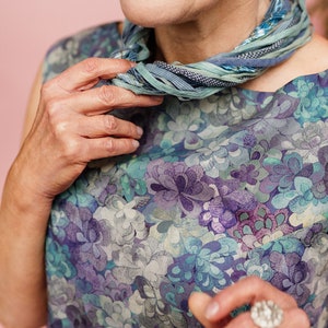 Silk Yarn Necklace in Aqua & Denim 2