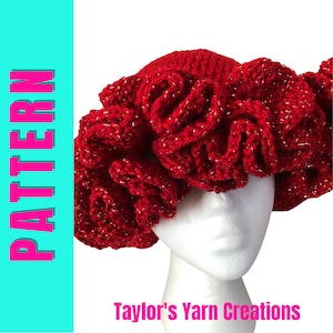 Crochet Ruffle Hat PATTERN | Crochet Bucket Hat PATTERN | Crochet Patterns | 3 Sizes (small - large) Crochet Hat Pattern | Crochet Gifts