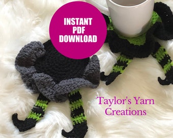 Crochet Hexenuntersetzer Muster | Halloween Untersetzer (PDF-Muster)