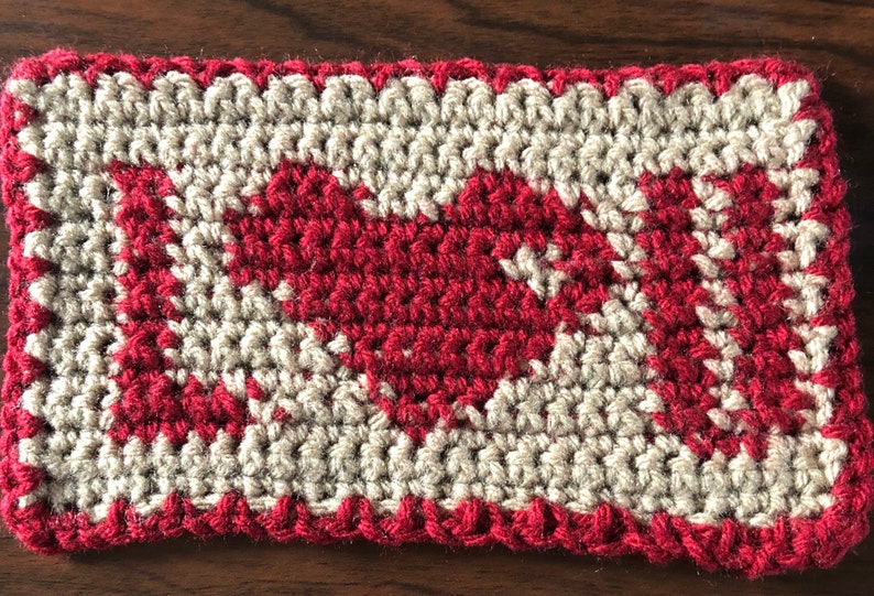 Crochet Heart Pattern Crochet Coaster Pattern Crochet Patterns Crochet Mug Rug Pattern
