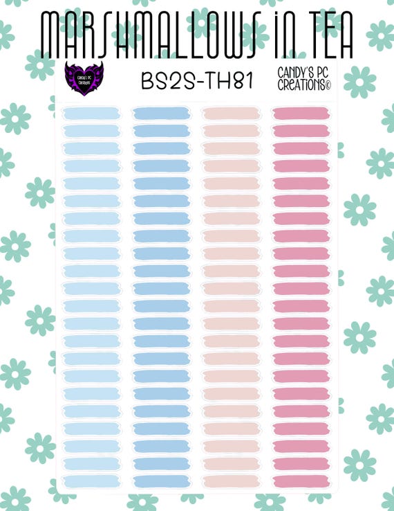 Brush Stroke 2 Small Planner Sticker | Colored | Journal Sticker | Writeable | Permanent | Bullet Journal | Solid Color | Theme | Functional