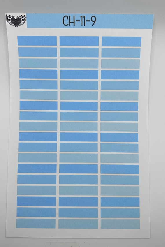 Colored Header 9 Colors Gradient 11-20 | Multicolored | Matte Permanent Stickers | Perfect for Planners | Journal Stickers