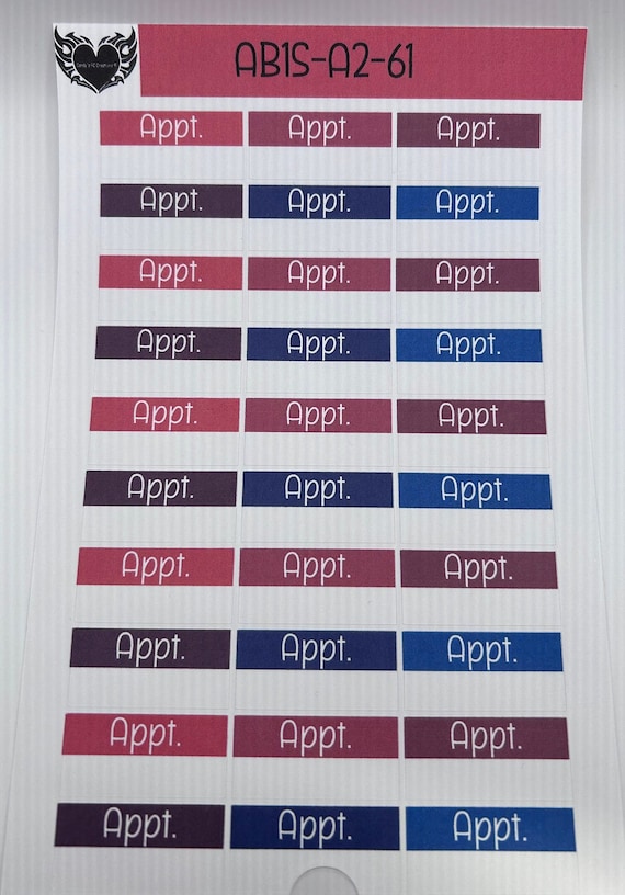 Appointment Box Planner Sticker | 61-70 Planner Stickers | Appointment Stickers | Matte Sticker | Permanent Sticker | Journal Sticker