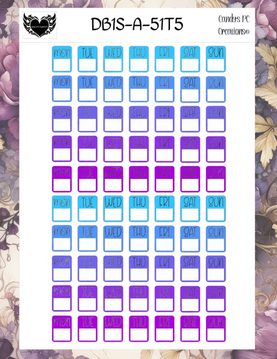 Date Box 1 Sticker | Planner Sticker | Journal Sticker | Permanent | Bullet Journal | Blank | Day of the Week | Cover | Redate | Small