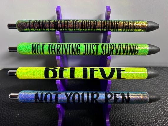 Glitter Pen | Polyacrylic | Refillable | Gel Pen | Inkjoy pen | Saying | Gel | Black Ink | Glitter