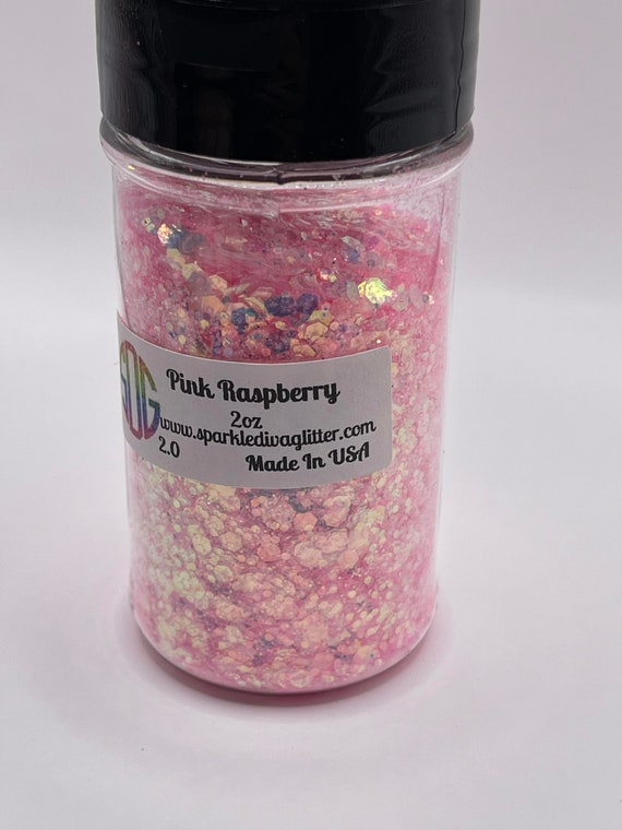 Pink Raspberry Glitter 2oz bottle