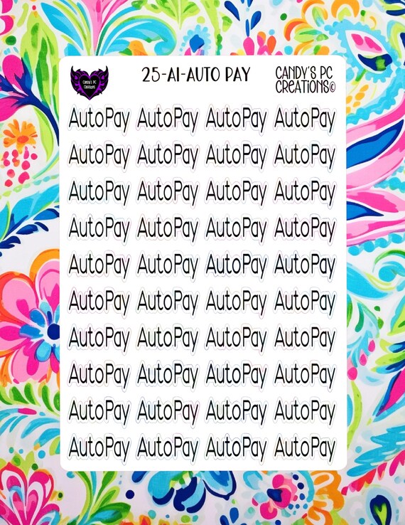 025 Auto Pay | Planner Sticker | Matte Sticker | Permanent Sticker | Journal Sticker | Font | Auto Pay | Functional | Planner | Bullet