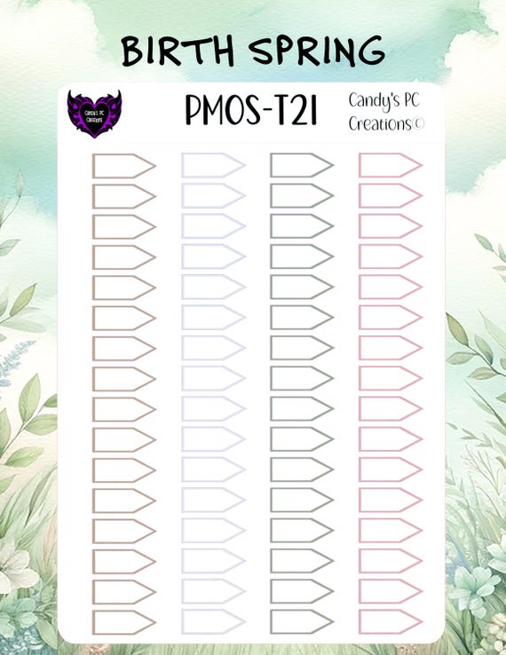 Page Marker | Sticker | Functional Planning Sticker | Theme 21-30 | Colors | Small | Planner | EC | Bullet Journal | Arrow | Functional