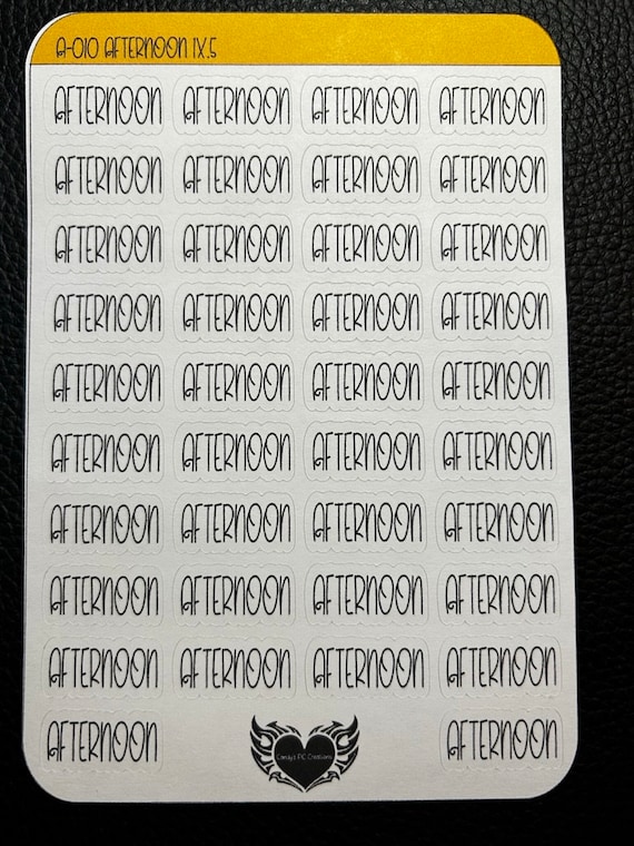 10 Afternoon Stickers | Planner Sticker | Matte Sticker | Permanent Sticker | Erin Condren | Font | Bullet Journal | Functional | Planner