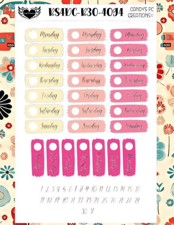 Brush Stroke 4 |Font | Date Cover | Planner Sticker | Matte Sticker | Permanent Sticker | Journal Sticker | Bullet Journal | Redate | EC