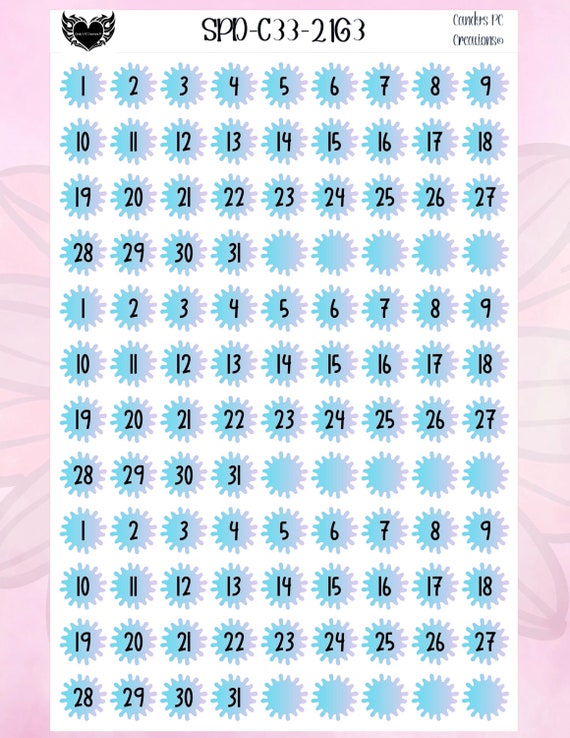 Splat Date | Gradient | C33 Font | Numbers | Splat | Redate | Journal | Personalize | Calendar | Bullet Journal | EC | Passion Planner