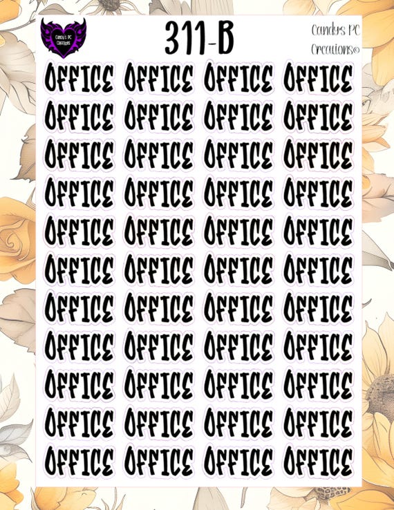311 Office | Planner Sticker | Matte Sticker | Permanent Sticker | Journal Sticker | Font | Functional | Planner | Bullet |EC | Word | Vinyl