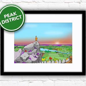 PUNTO DE VISTA DEL DISTRITO PEAK - Impresión firmada y enmarcada por Alan Pennington