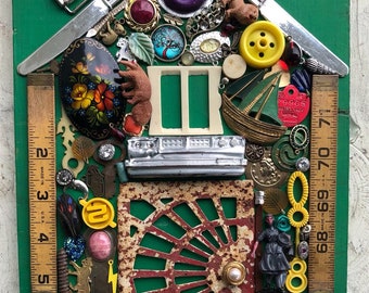Repurposed Recycled Ramshackle Hideaway #8 Mixed Media Assemblage Art