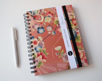 A5 2024 Agenda / Japanese - Pink Butterfly / 15x21cm / Back to school France / Office