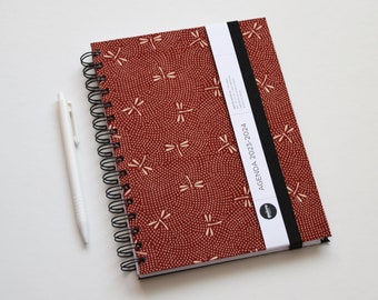 A5 2024 Agenda / Japanese - Dragonfly on Red / 15x21cm / Back to school / Ideal for the Office