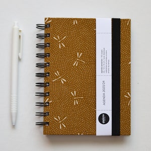 Agenda A6 2024 / Japonais Libellule Jaune / 10x15cm / Rentrée / Sac à main image 1