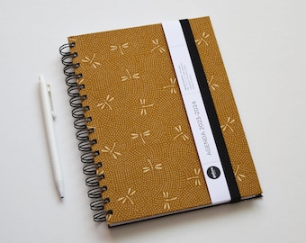 A5 2024 Agenda / Japanese - Dragonfly on Yellow / 15x21cm / Back to School / Ideal for the Office